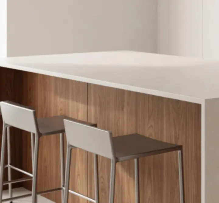 Nowoczesna wyspa kuchenna z eleganckim blatem