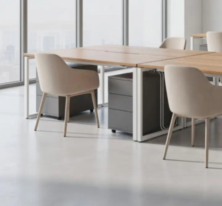 Eleganckie nowoczesne biuro z meblami premium